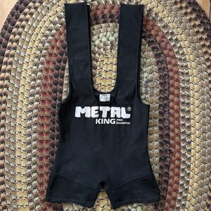 Vintage 90s Black Metal King Pro Deadlifter Single Ply Deadlift Suit ~ Size 42